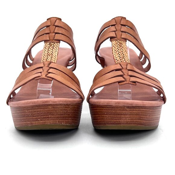 UGG Mattie Wedge Heeled Platform Sandals Womens Size 10 Slip On Leather & Braid - Picture 3 of 15